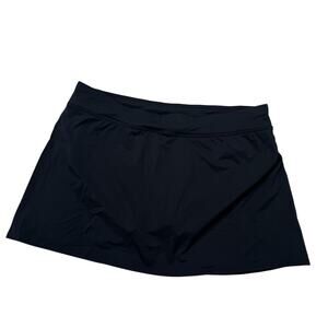 LANDS END Swim Skirt in Black Size 12 Womens Bathing Suit Modest Nylon #347223
